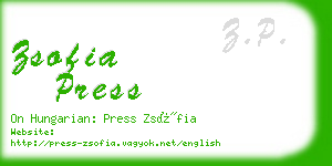 zsofia press business card